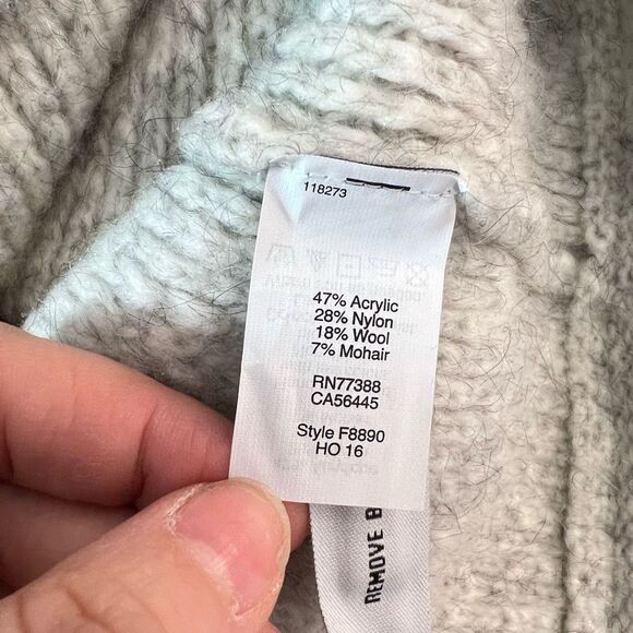 Madewell Turtleneck Knit-rib Long Sleeve Drawstring Hem Mohair Sweater Size XS - Picture 12 of 14